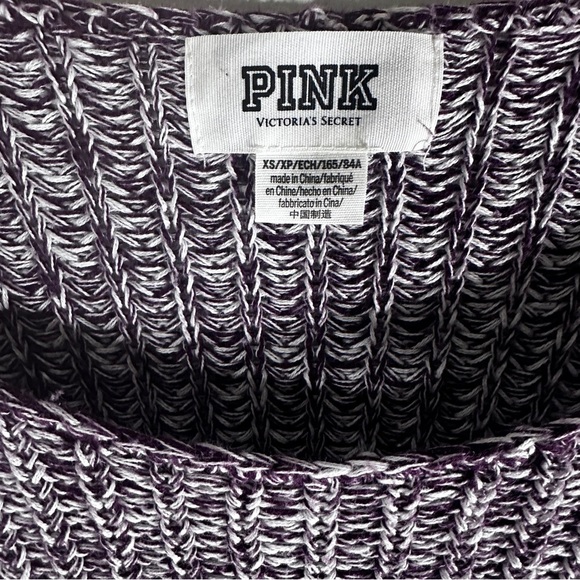 PINK Victoria Secret Boatneck Sweater Purple White XSmall - Picture 4 of 9